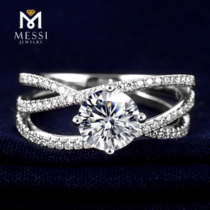 новейший дизайн твист 14-каратного золота твердый муассанит бриллиантовое обручальное кольцо для женщин