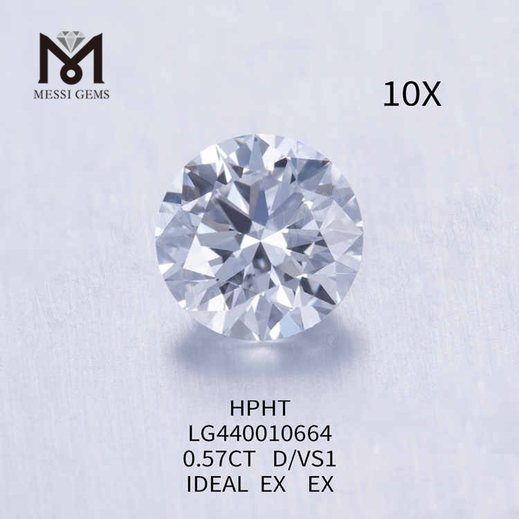 Круглые выращенные в лаборатории бриллианты 0,57 карата D/VS1 онлайн IDEAL