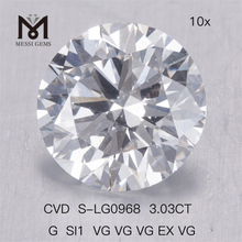  3.03CT G SI1 3VG cvd лабораторный алмаз круглой формы