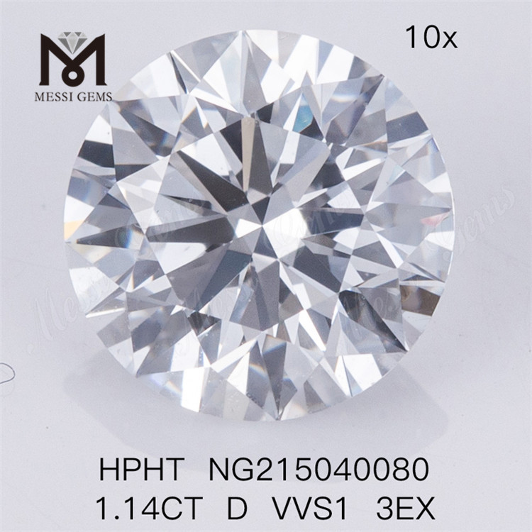 Лабораторные бриллианты HPHT D 3EX vvs круглой формы 1,14 карата