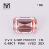 NG017080335 EM 0,48 карат РОЗОВЫЙ VVS2 2EX лабораторный алмаз CVD 
