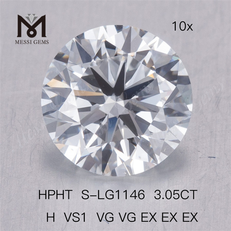 3.05CT HPHT H VS1 2VG 3EX Круглые лабораторные бриллианты цена