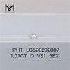 1,01 карат D VS1 3EX круглой огранки HPHT бриллиант, выращенный в лаборатории