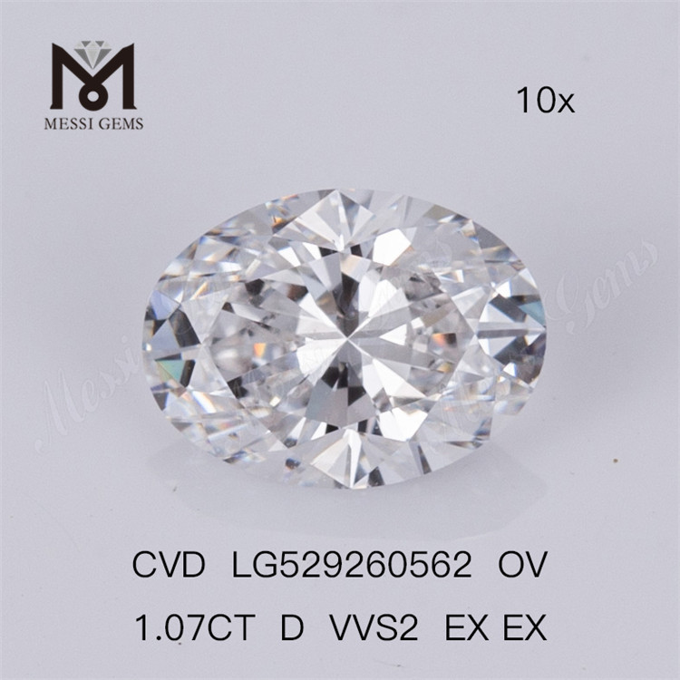 1,07 карата D Vvs Lab Diamond OVAL Лучший лабораторный бриллиант россыпью CVD