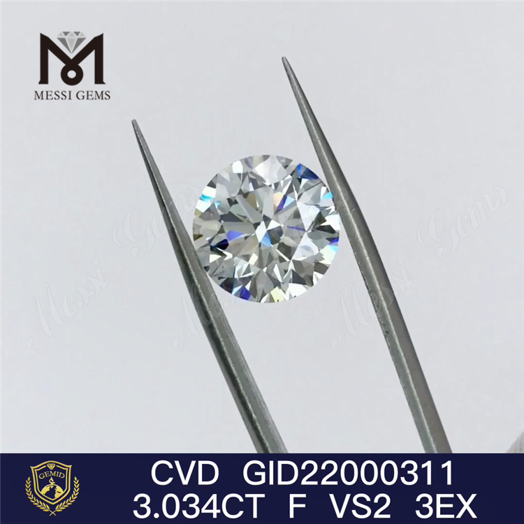  3.034CT F VS2 cvd алмаз 3EX дешевые свободные лабораторные алмазы оптовая цена