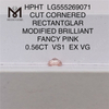 Бриллиант 0,56 карата HPHT RECTANTGLAR FANCY PINK VS1 EX VG выращенный в лаборатории бриллиант LG555269071