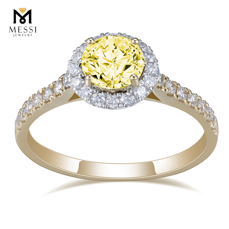 Обручальное кольцо с желтым муассанитом DEF Обручальное кольцо с муассанитом для женщин