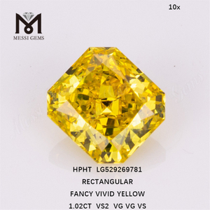 Желтый лабораторный бриллиант VS2 1,02 карата ПРЯМОУГОЛЬНЫЕ бриллианты, выращенные в лаборатории, оптом LG529269781