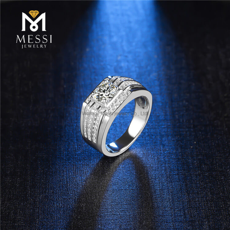 Мужское кольцо из муассанита 925, серебряные украшения, обручальные кольца из стерлингового серебра