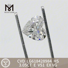 Самый дешевый лабораторный бриллиант 3,05 карата E VS1 HS CVD丨Messigems LG618428984