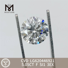 5.05CT F SI1 3EX CVD Круглые выращенные в лаборатории бриллианты по низкой цене 丨Messigems LG620446921 