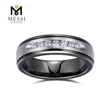 Черное кольцо из 18-каратного золота 11 г 2 мм с лабораторным бриллиантом для мужчин на свадьбу