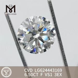 6,50 карата F VS1 3EX CVD круглые промышленные бриллианты LG624443169丨Messigems