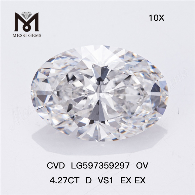 Высококачественные бриллианты OV CVD 4,27 карата D VS1 EX EX для оптовых покупателей CVD LG597359297丨Messigems