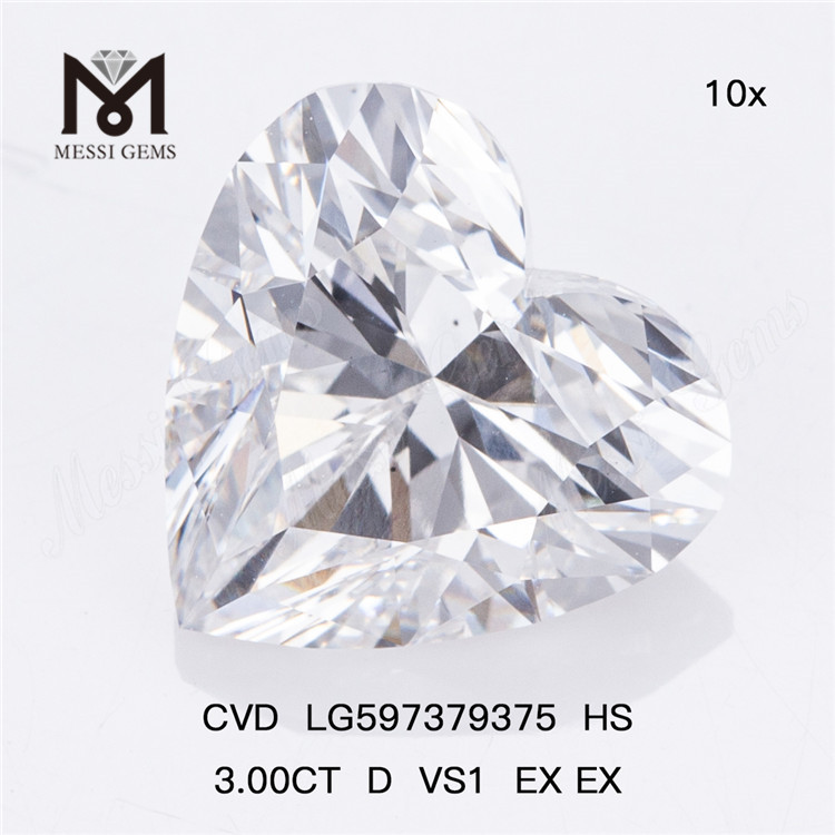 3.00CT D VS1 EX EX Исследуйте бриллианты премиум-класса CVD HS, созданные в лаборатории LG597379375丨Messigems