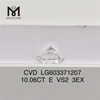 10.06CT E VS2 3EX Новые бриллианты, созданные в лаборатории 丨Messigems CVD LG603371207