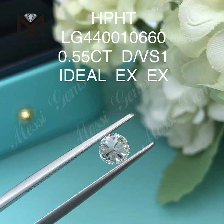 Круглые культивированные бриллианты 0,55 карата D/VS2 IDEAL