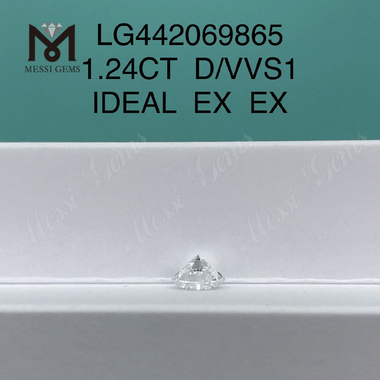 1,24 карата D VVS1 Круглый бриллиант Магазин выращенных в лаборатории бриллиантов