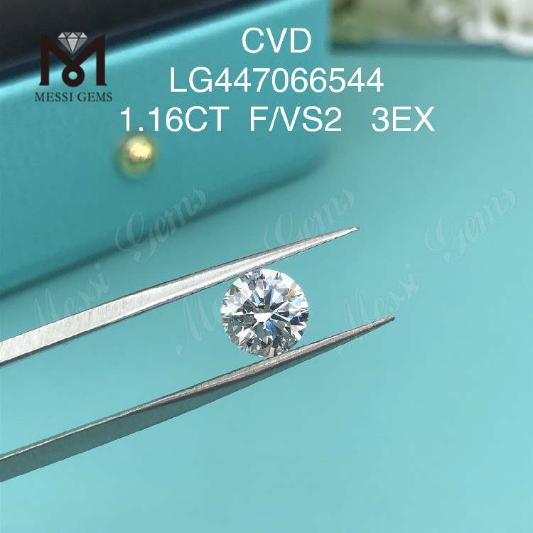 1,16 карата F VS2 Лабораторные бриллианты круглой огранки BRILLIANT EX огранки CVD