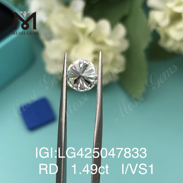 1,49 карата I/VS1 3VG Круглый бриллиант 1,5 карата, созданный в лаборатории