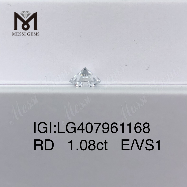 Лабораторный бриллиант 1,08 карата E/VS1 круглой огранки IGI, выращенный в лаборатории IGI, лабораторный бриллиант 1 карат в продаже