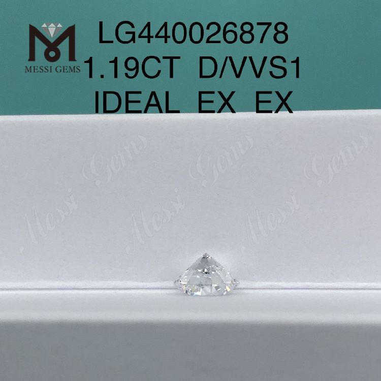 1,19 карата D VVS1 IDEAL EX EX Круглый выращенный в лаборатории бриллиант