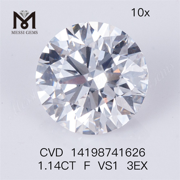 1.14CT F VS1 3EX круглой формы CVD Lab Grown Алмазный камень