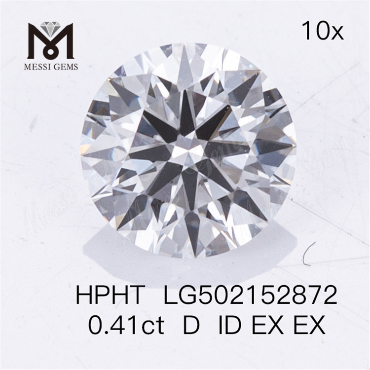 Лабораторные бриллианты круглой формы 0,41 карата HPHT D ID EX EX