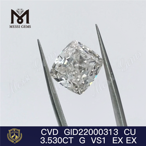 3.53CT G cvd лабораторный алмаз в форме подушки свободные искусственные бриллианты на складе