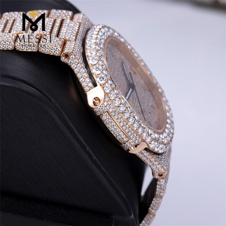 Роскошные часы в стиле хип-хоп vvs часы с муассанитом, индивидуальный дизайн