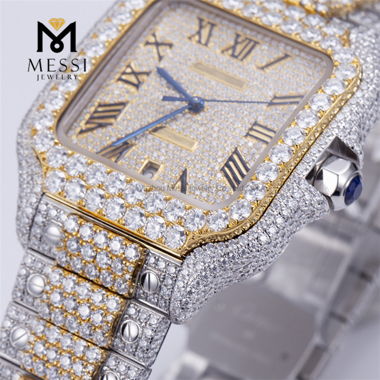 Часы в стиле хип-хоп 2023 с бриллиантами и муассанитом. Роскошные часы VVS с муассанитом Iced Out.