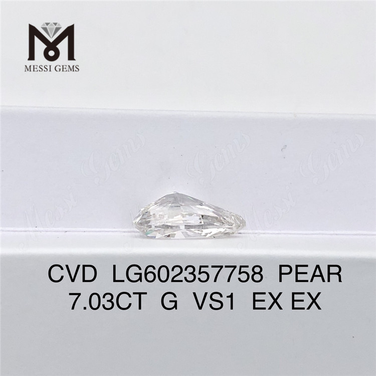 Бриллианты 7,03 карата G VS1 PEAR, сертифицированные IGI, устойчивый блеск 丨Messigems LG602357758