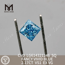 Лабораторные бриллианты SQ FANCY VIVID BLUE 2,17 карата VS1 LG614321246丨Messigems