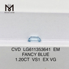1,20 карата VS1 CVD FANCY BLUE EM, выращенные в лаборатории бриллианты по лучшей цене LG611353641丨Messigems 