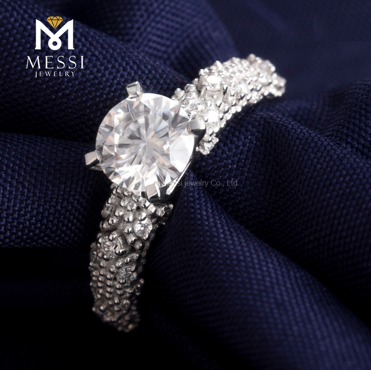 1-каратное белое золото 14K 18K новейшее женское обручальное золотое кольцо с муассанитом