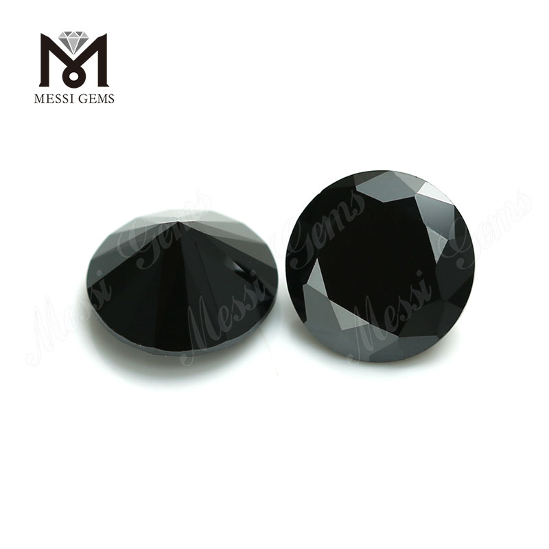 Цена по прейскуранту завода-изготовителя Высококачественный черный кубический цирконий камень круглой огранки CZ Loose Gemstone