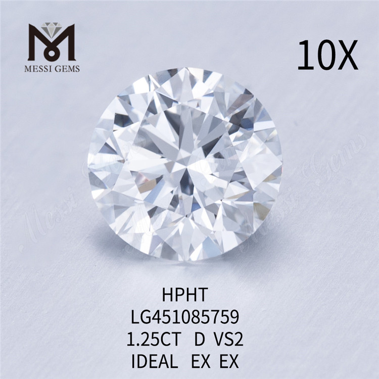 Лабораторные бриллианты HPHT 1,25 карата D VS2 RD BRILLIANT