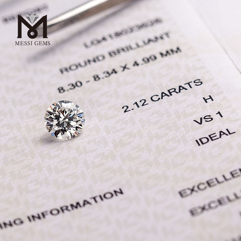 2.12ct H/VS1 3EX IGI сертификат синтетический бриллиант для изготовления колец оптовая продажа бриллиантов, выращенных в лаборатории 