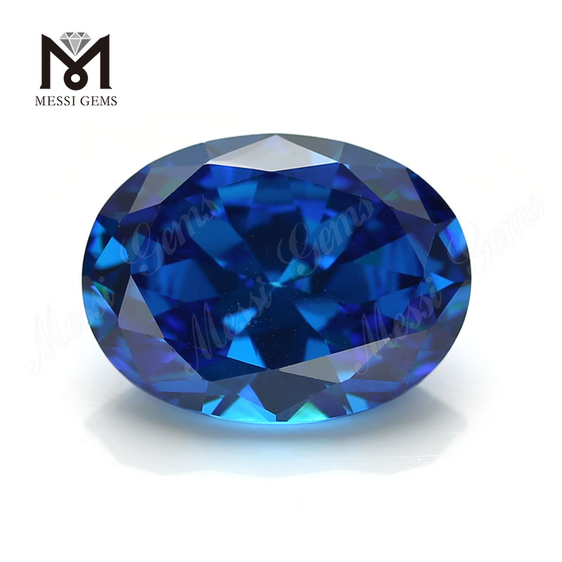 Высокое качество овальной формы 12x16 мм голубой топаз CZ кубический цирконий камень цена