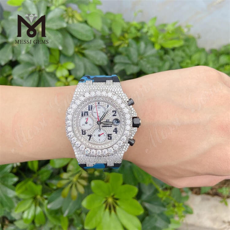 Мужские хип-хоп часы Luxury Vvs Moissanite Dimaond Watch Diamond