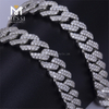 22-дюймовое мужское хип-хоп индивидуальное ожерелье CZ Silver Cuban Link Chain Chain