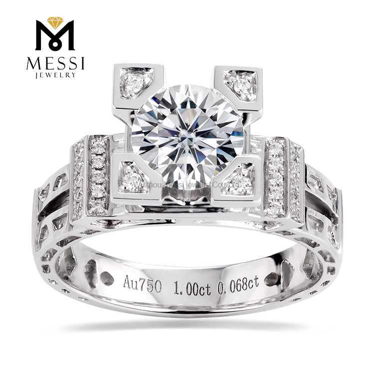 Кольцо с муассанитом в стиле Эйфелевой башни, 14 карат, 18 карат, модное обручальное кольцо