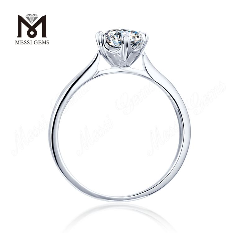 Женское обручальное кольцо с муассанитом Messi Gems 1 карат из стерлингового серебра 925 пробы