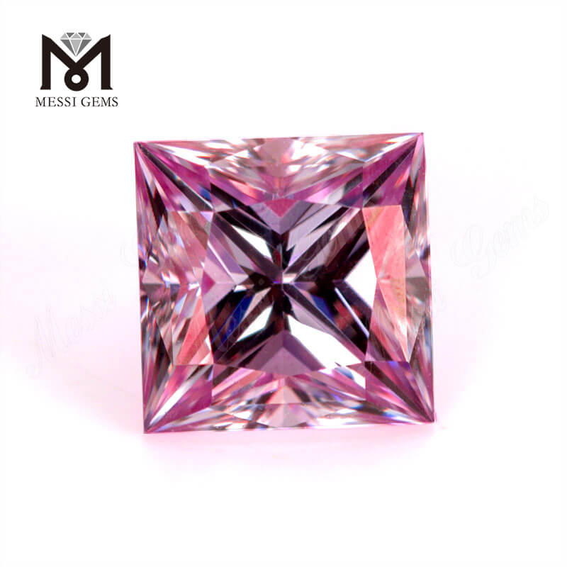 6,5 * 6,5 мм розовый цвет Pricess Cut Moissanite оптовая цена производитель муассанита