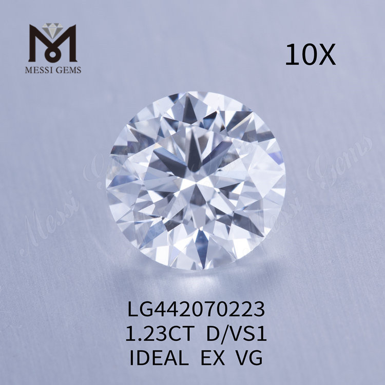 1,23 карата D VS1 Круглый бриллиант огранки BRILLIANT IDEAL, выращенный в лаборатории IGI