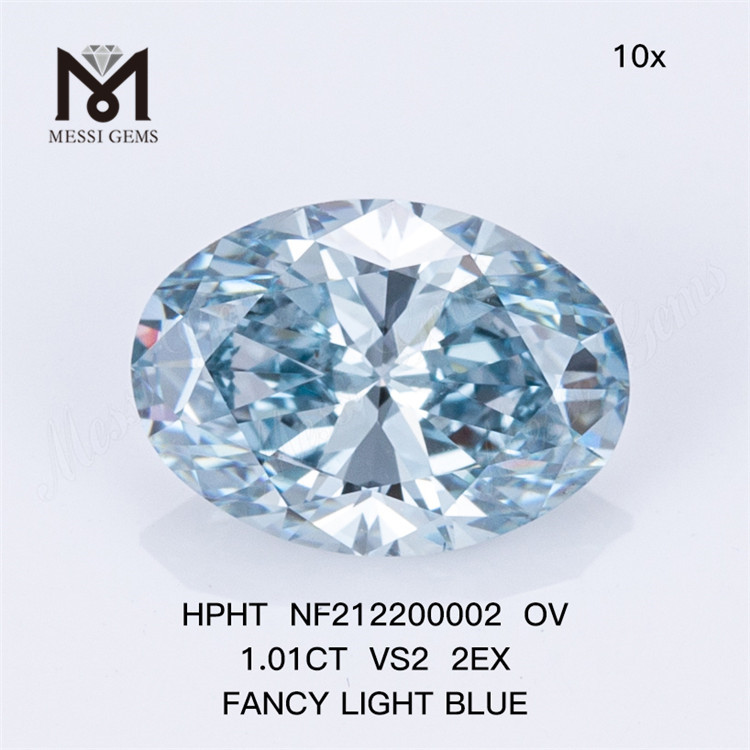 NF212200002 OV 1.01CT VS2 2EX FANCY СВЕТЛО-СИНИЙ лабораторный бриллиант HPHT