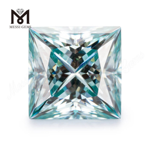Оптовая цена Loose Moisonite Princess Cut 1 карат Blue Moissanite Diamond