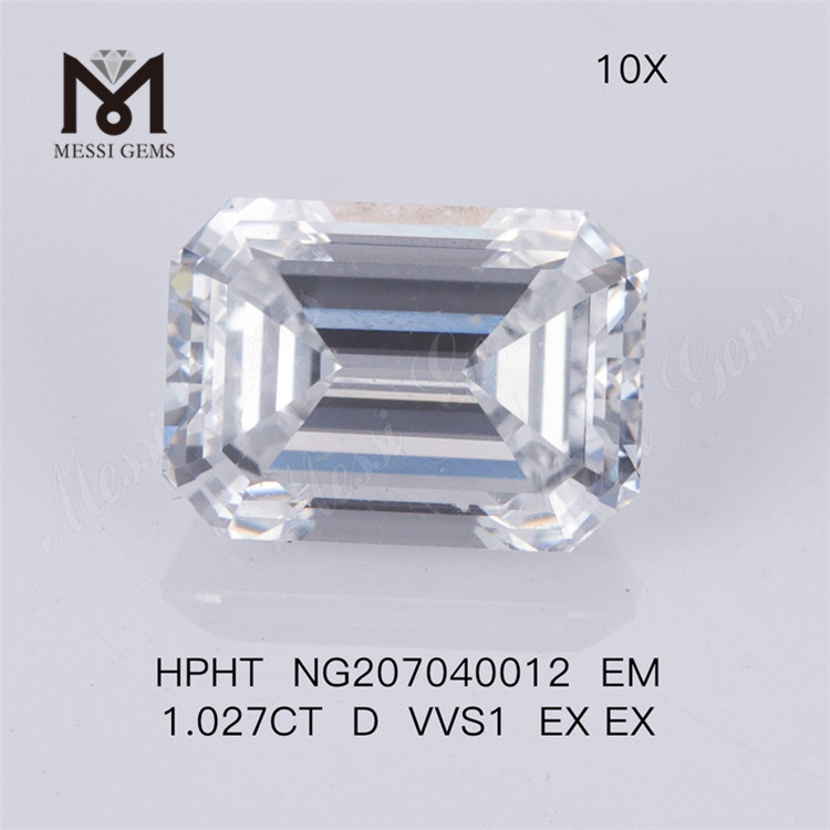 Синтетический бриллиант изумрудной огранки 1,027 карат D VVS1 EX EX