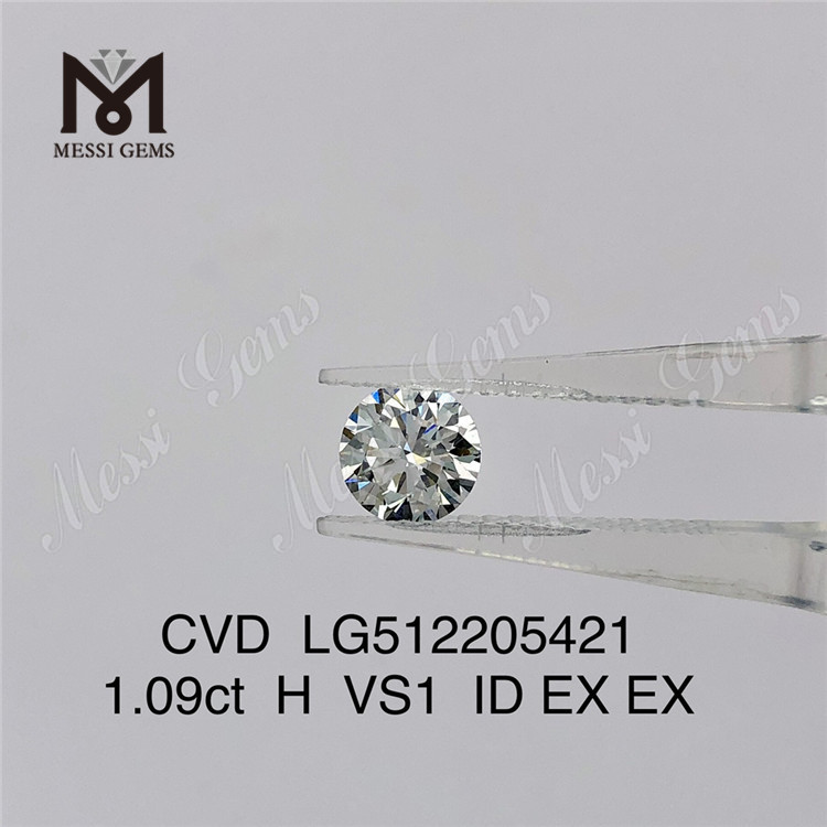 Лабораторный бриллиант H 1,09 карата по сравнению с заводской ценой на россыпь бриллиантов CVD