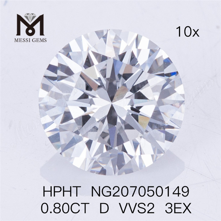 Синтетический алмаз HPHT 0,80 карат D VVS2 3EX Лабораторные бриллианты 